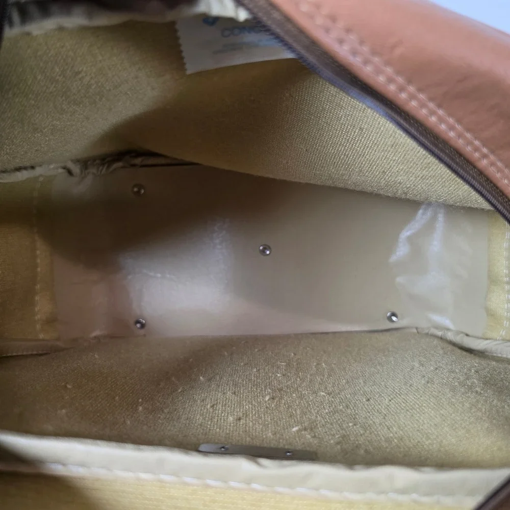 Samsonite Concord Vintage Tan Faux Leather‎ Messenger Bag Travel Shoulder Bag